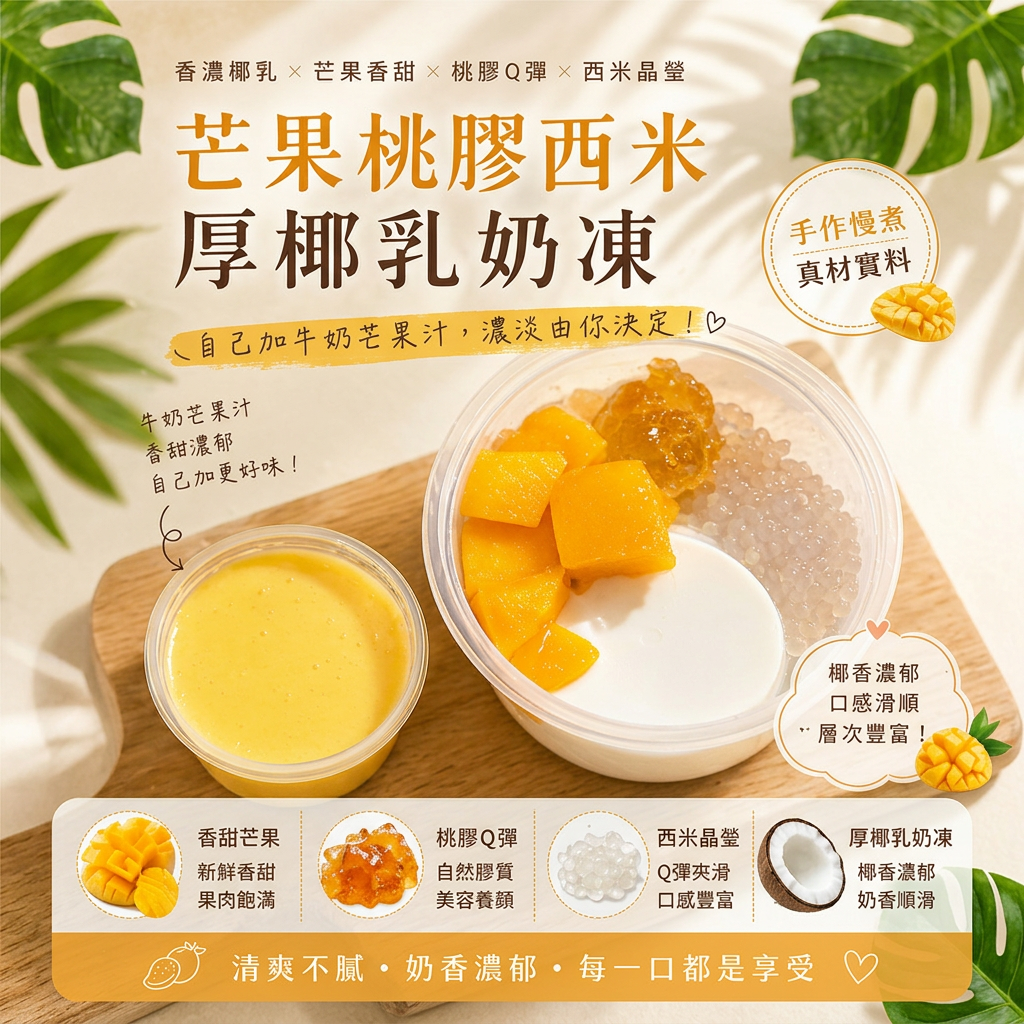芒果桃膠西米厚椰乳奶凍(需預訂)