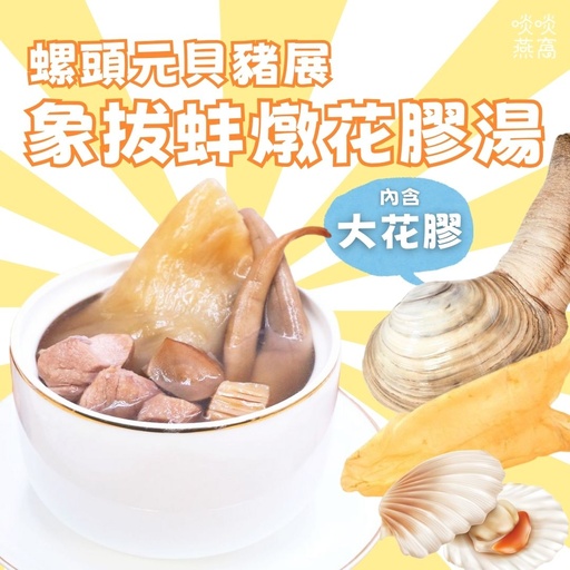 G3-螺頭元貝象拔蚌豬展燉花膠湯800ML